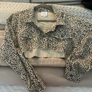 Cheetah crop corduroy jacket